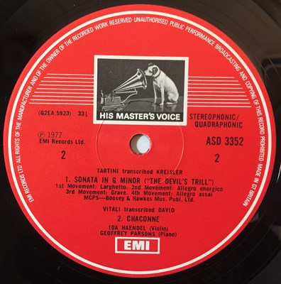Lot 712 - IDA HANDEL/ GEOFFREY PARSONS - A CLASSICAL RECITAL LP (UK QUADRAPHONIC - ASD 3352)