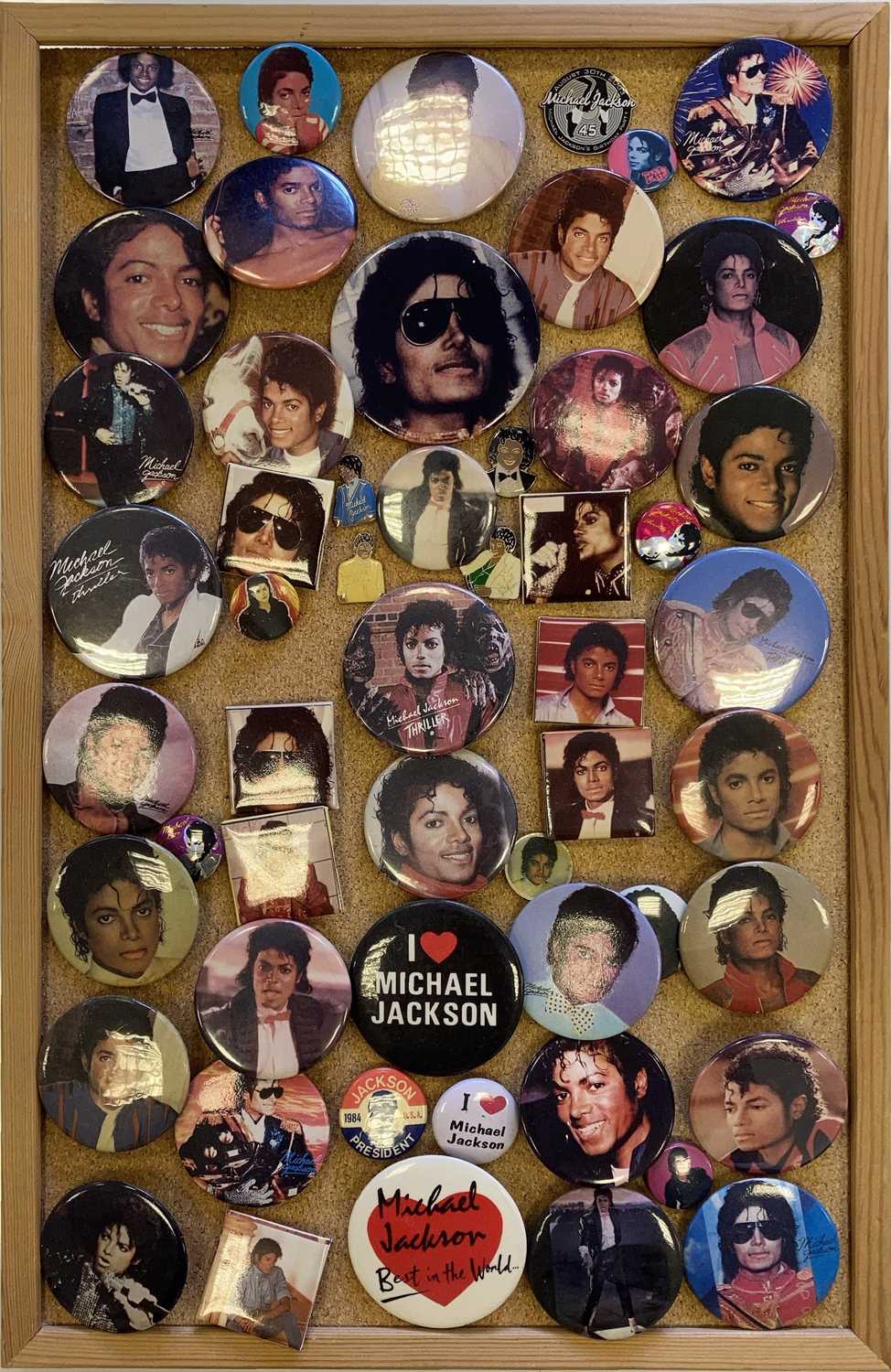 Lot 447 MICHAEL JACKSON BADGES.