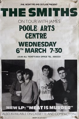 Lot 520 - THE SMITHS ON TOUR WITH JAMES - POOLE POSTER.