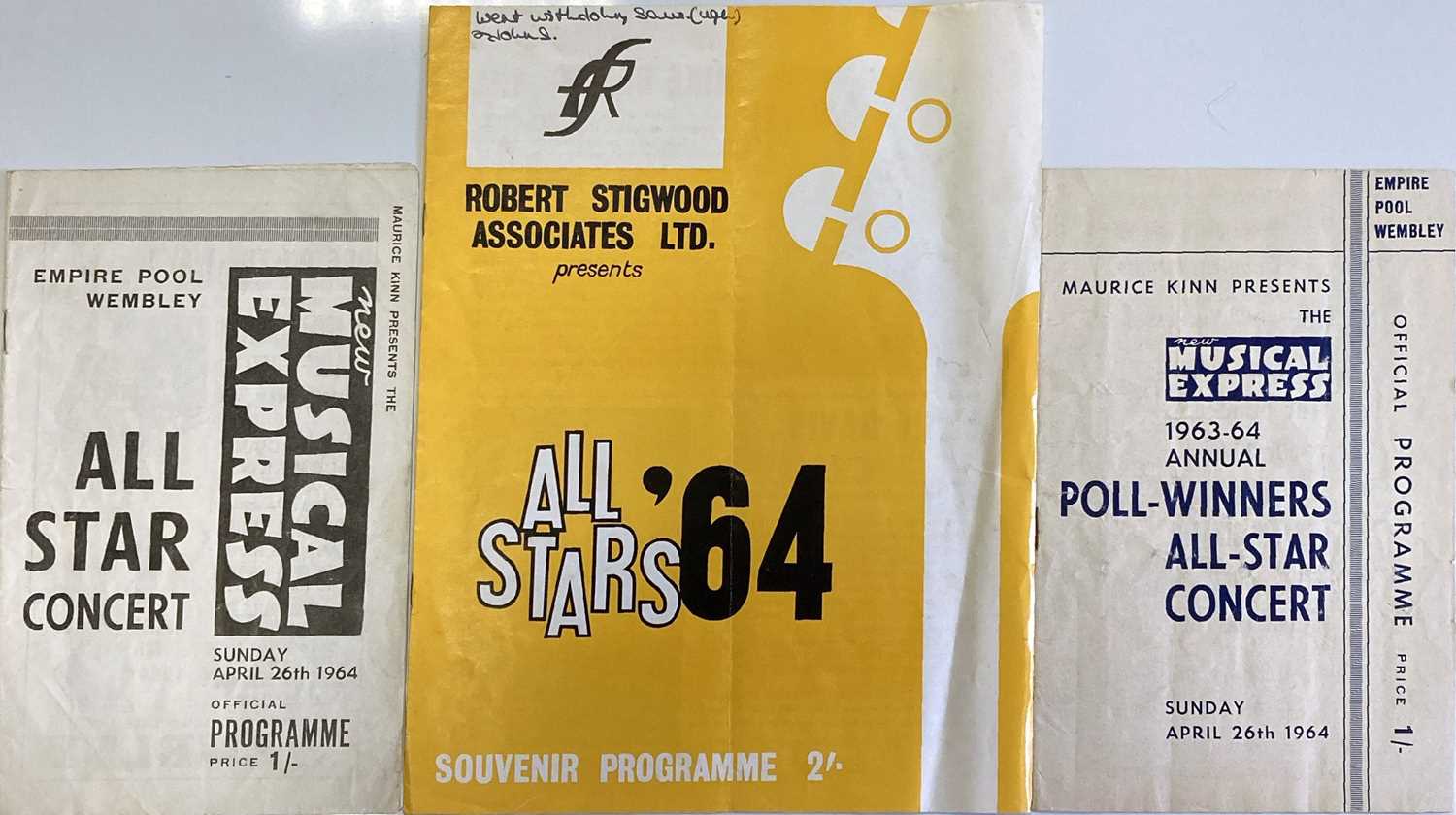 Lot 576 - ROLLING STONES / BEATLES PROGRAMMES - 1964.