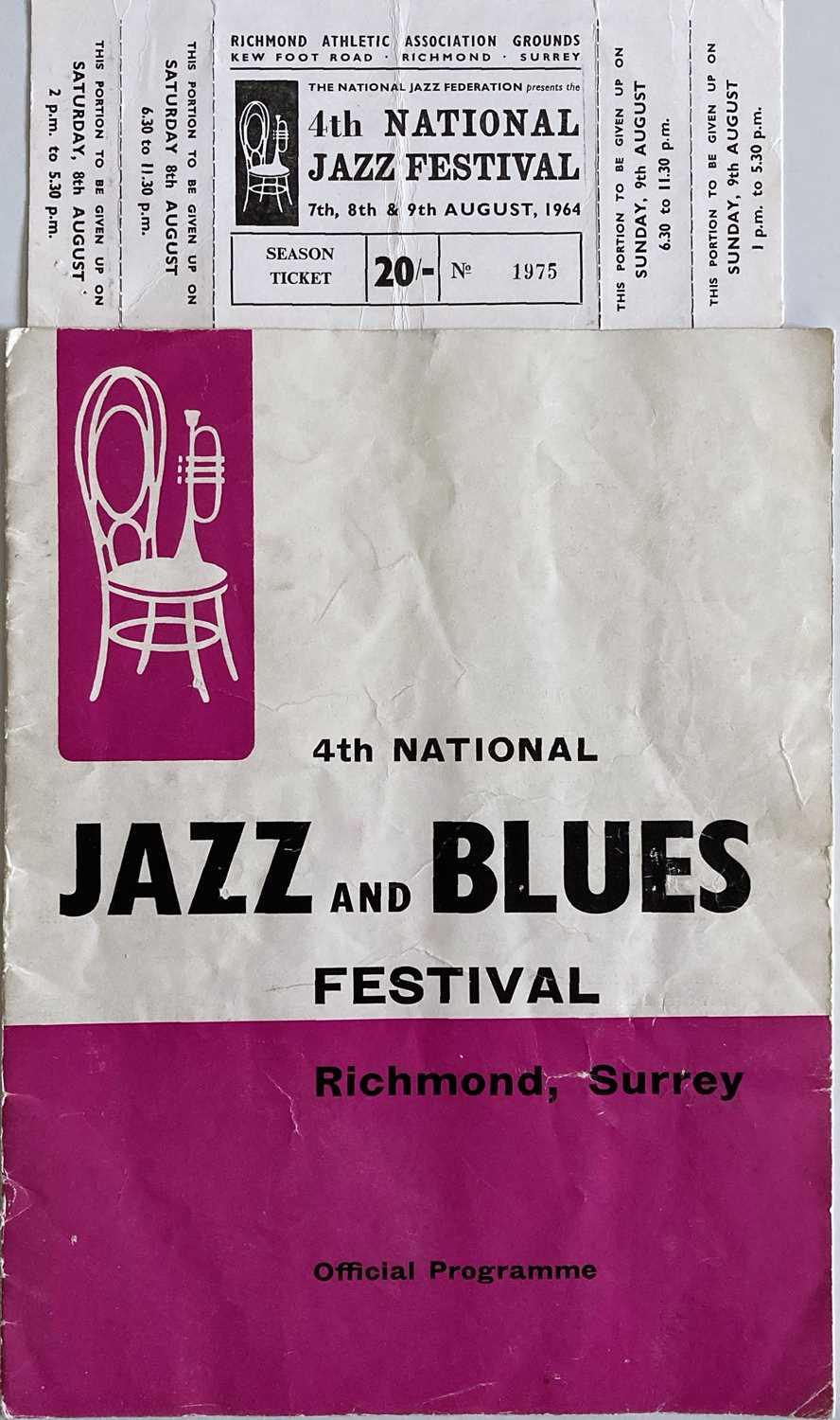 Lot 579 - ROLLING STONES PROGRAMME AND TICKET - JAZZ AND BLUES FESTIVAL.