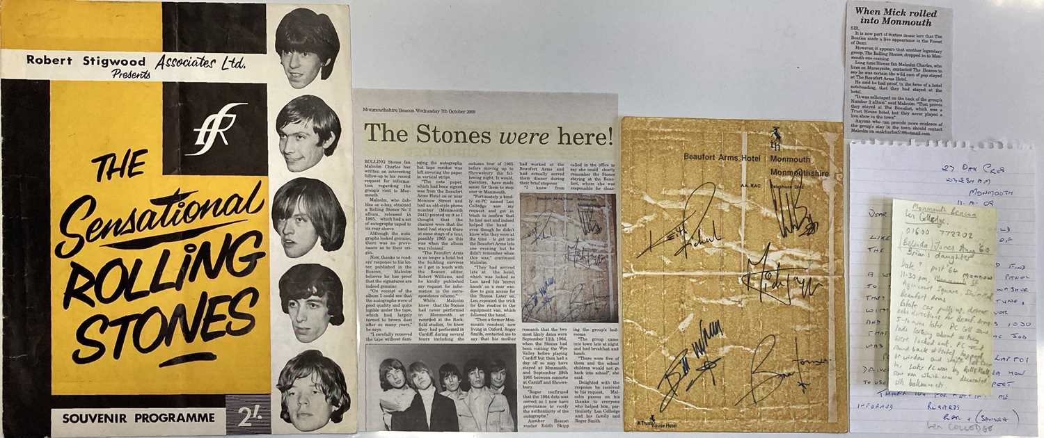 Lot 581 - ROLLING STONES CONCERT PROGRAMME AND SIGNED PAGE.