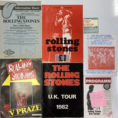 Lot 596 - ROLLING STONES PROGRAMMES - 1982 UK AND EUROPE.