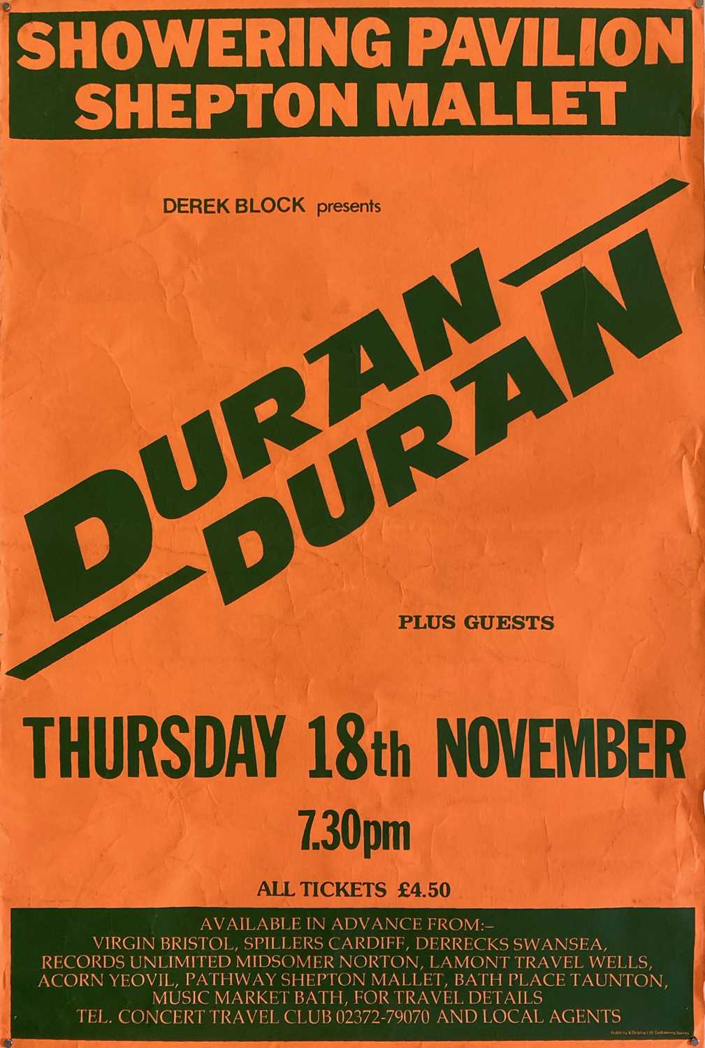 Lot 191 - DURAN DURAN CONCERT POSTER.