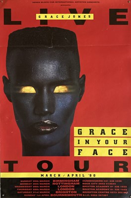 Lot 193 - GRACE JONES IN YOUR FACE TOUR POSTER.