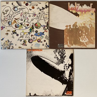 Lot 696 - LED ZEPPELIN - PLUM ATLANTIC LPs (I/II/III)