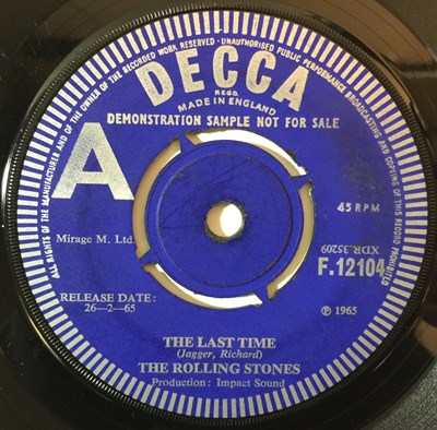 Lot 901 - THE ROLLING STONES - THE LAST TIME 7" (ORIGINAL UK DEMO - DECCA F 12104)