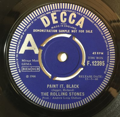 Lot 903 - THE ROLLING STONES - PAINT IT, BLACK 7" (ORIGINAL UK DEMO - DECCA F 12395)