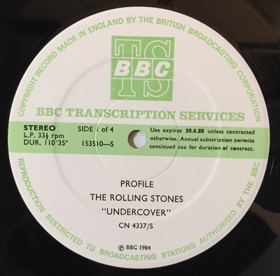 Lot 905 - THE ROLLING STONES - PROFILE UNDERCOVER LP (ORIGINAL BBC TRANSCRIPTION SERVICES RELEASE - CN 4337/S)