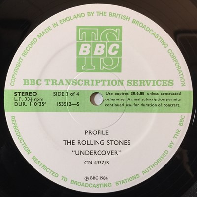 Lot 905 - THE ROLLING STONES - PROFILE UNDERCOVER LP (ORIGINAL BBC TRANSCRIPTION SERVICES RELEASE - CN 4337/S)