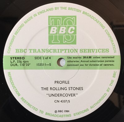 Lot 905 - THE ROLLING STONES - PROFILE UNDERCOVER LP (ORIGINAL BBC TRANSCRIPTION SERVICES RELEASE - CN 4337/S)