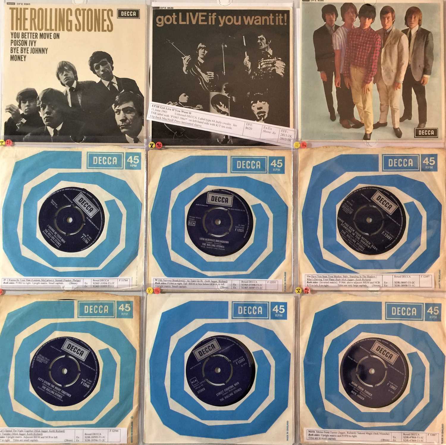 Lot 911 - THE ROLLING STONES & RELATED - 7"/EPs (60s/70s)