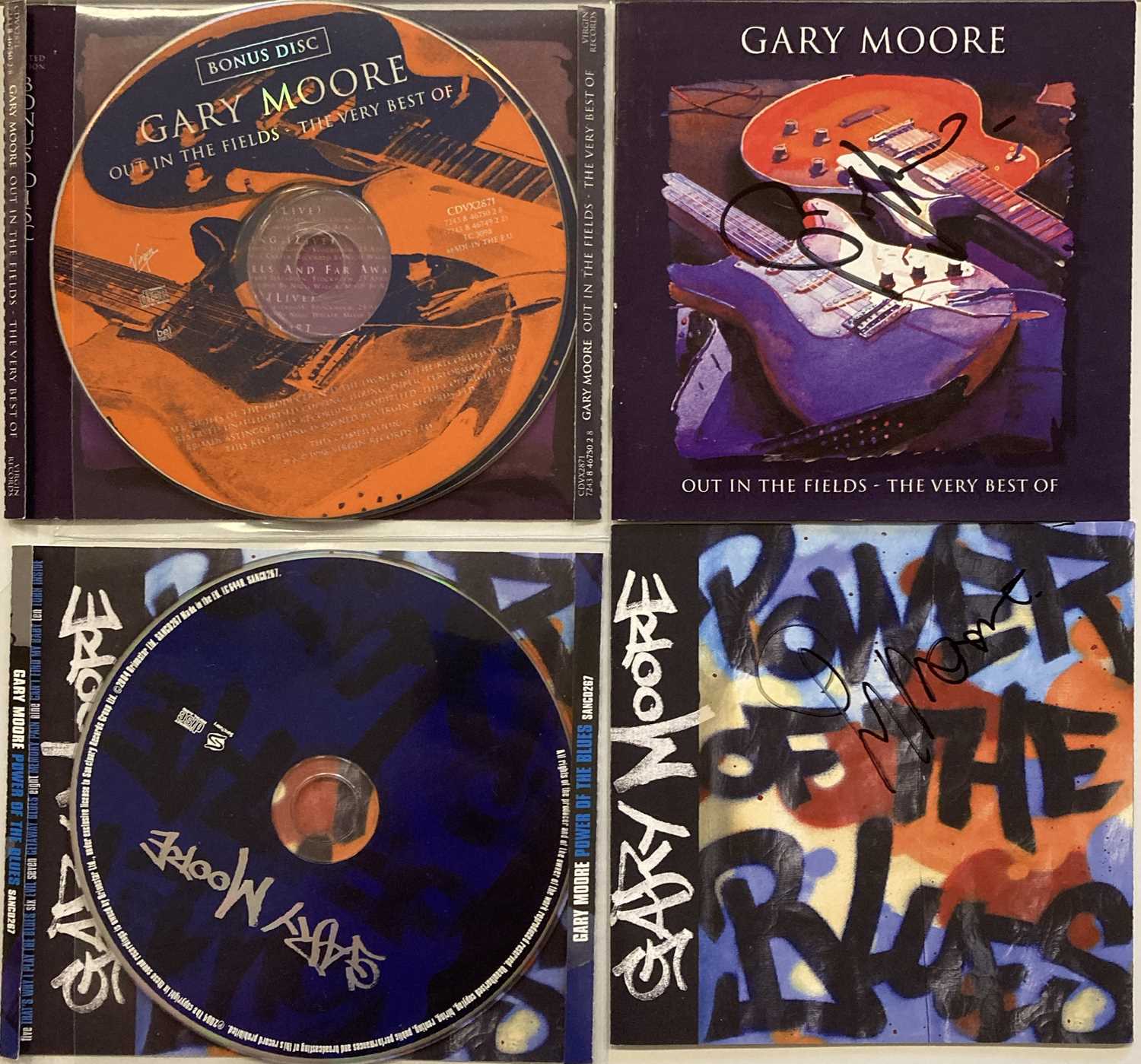 Lot 357 - GARY MOORE - SIGNED CD COVERS.