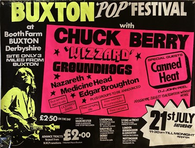 Lot 217 - BUXTON FESTIVAL 1972 POSTER - CHUCK BERRY / CANNED HEAT.