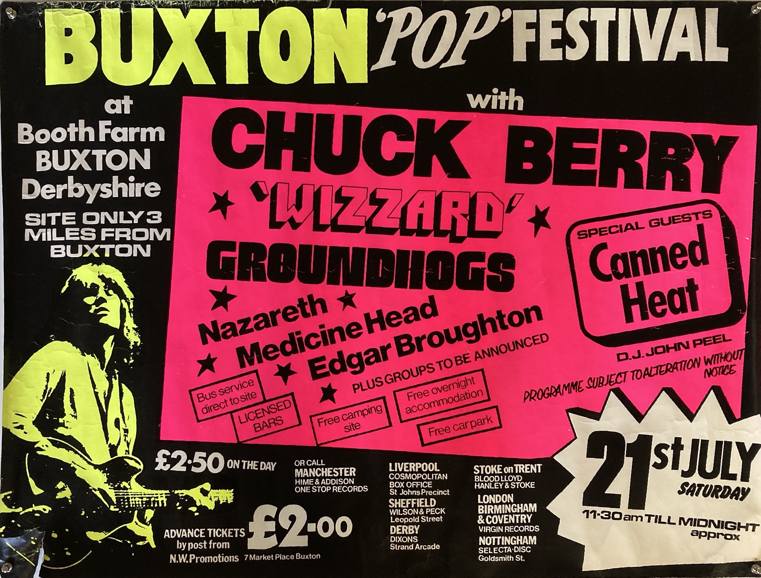 Lot 217 - BUXTON FESTIVAL 1972 POSTER - CHUCK BERRY