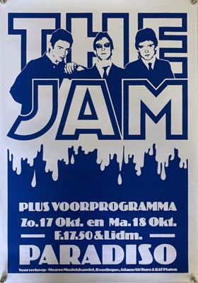 Lot 543 - THE JAM - AMSTERDAM PARADISO SILK SCREENED POSTER.