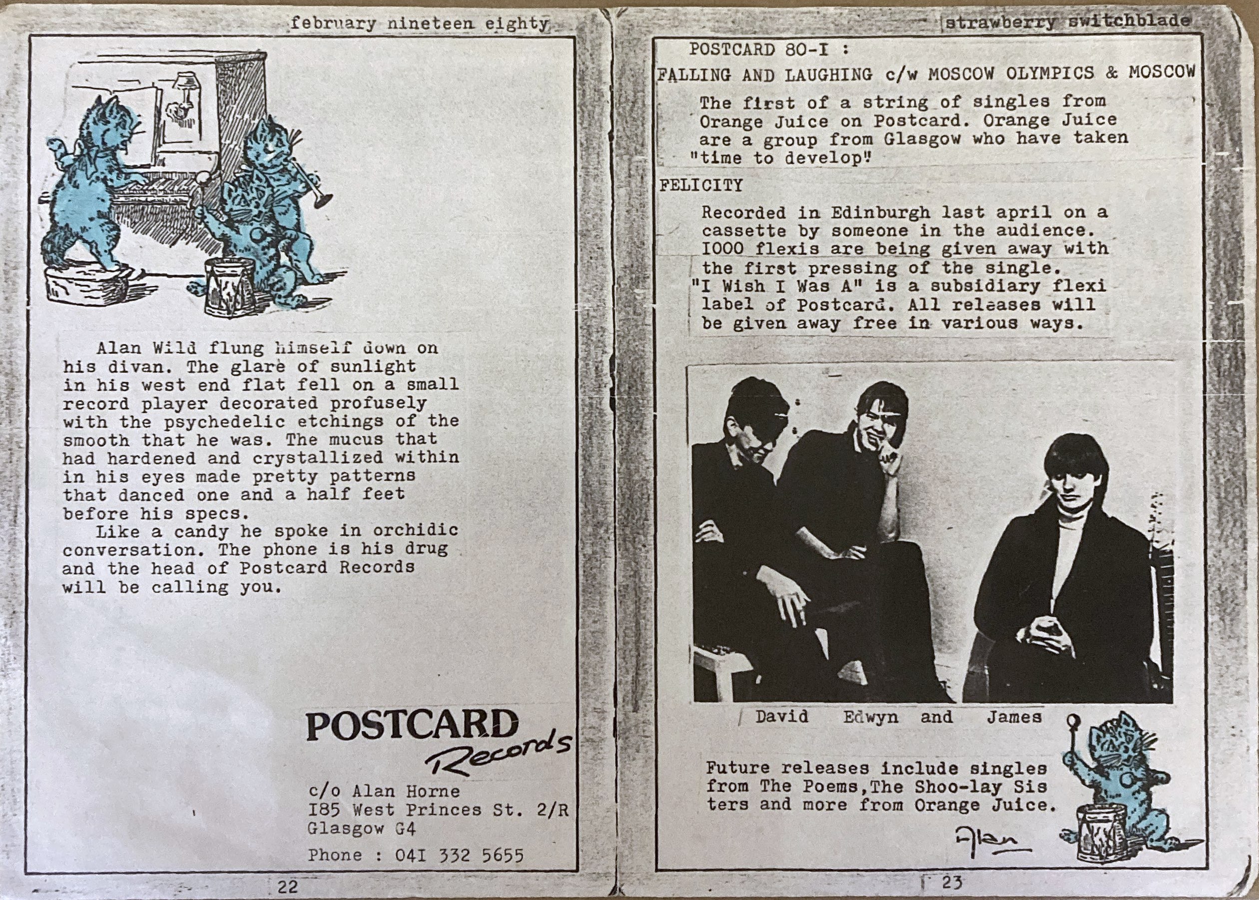 Lot 114 POSTCARD RECORDS ORANGE JUICE EARLY PRESS