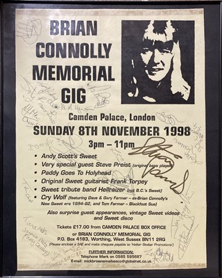 Lot 394 - BRIAN CONNOLLY MEMORIAL CONCERT POSTER SIGNED