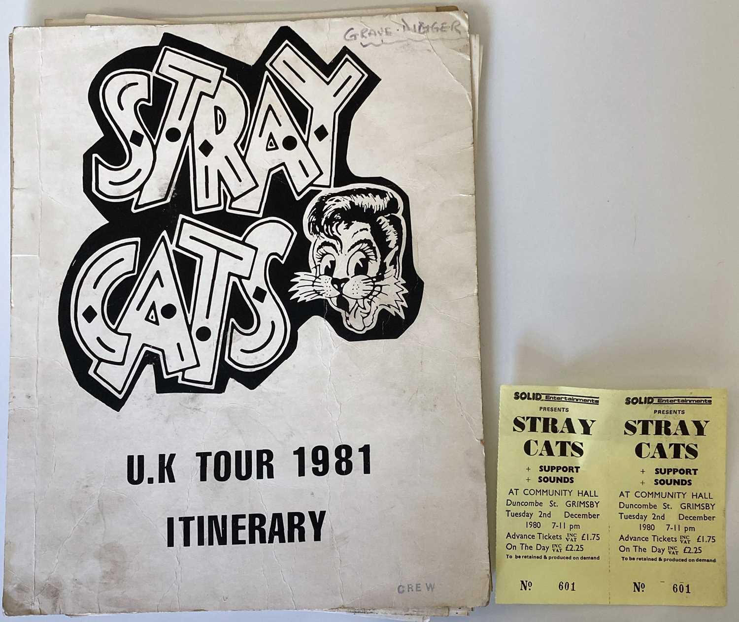 Lot 147 STRAY CATS 1981 TOUR ITINERARY.